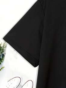 Conjunto Masculino Bless Estampa Abençoado por Deus Camiseta 100% Algodão + Short Tactel Moda Masculina Streetwear Kit 2 Peças - Preto - Visão 3
