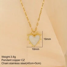 一条心形邪眼与太阳吊坠项链，适合女士，配有乌龟、蜜蜂、大象、熊和心形吊坠，金色，由不锈钢制成，情人节珠宝 - 金黃色 - 查看 22