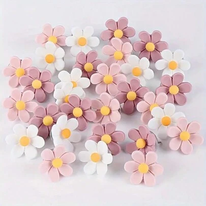 15pcs/30pcs Soft Floral Thumbtacks, Pink Decorative Pins For Bulletin Boards, Office, Or Home Back To School
