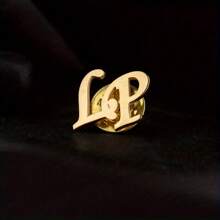 1pc Customized Stainless Steel Minimalist Double Alphabet Letter Brooch, Men's Suit Accessory - Multicolor - View 3