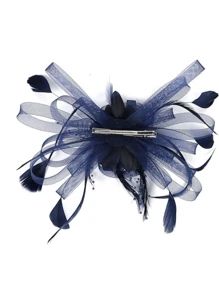 1 Piece Navy Blue Fascinators Hats 20s 50s Hat Pillbox Hat Tea Party Headwear With Veil For Girls And Women,Hairband,Hair Hoop Headbands
