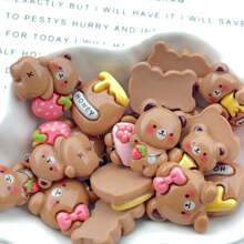 10pcs Mixed Honey Pot Bear Flat Back Stickers, DIY Scrapbooking, Wedding Decorations, Suitable For Making Earrings, Hair Accessories, Jewelry, Resin Crafts (Jewelry Making For Adults Aged 14+) - Multicolor - View 6