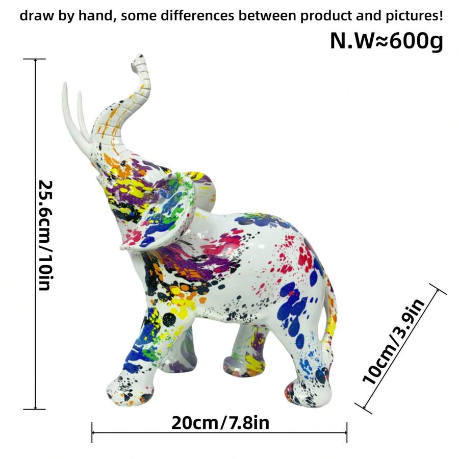 1 件，创意彩色大象雕像彩色艺术雕像树脂雕塑装饰非常适合装饰厨房、办公室和房间、家居装饰、庭院装饰、主题派对装饰、场景装饰