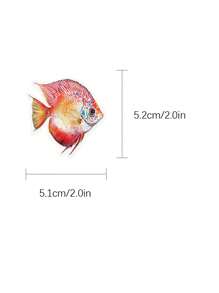 1 包 50 件海洋生物主题系列小丑鱼、海龟、鲸鱼、水母 PET 装饰防水贴纸，适用于 DIY、水杯、日记、剪贴簿