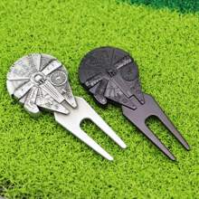 1/2 件高尔夫球修复工具，灵感来自宇宙飞船设计，磁性金属草皮修复工具，锌合金，白色/黑色可选，运动和户外装备，高尔夫配件 - 彩色 - 查看 11