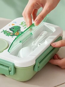 1 Pieza Caja de almuerzo de dibujos animados, apta para microondas, portátil, para ensalada, arroz, adecuada para estudiantes y clase trabajadora, frutas, verduras, sándwiches, perfecta para preparación de comidas, útiles escolares, de vuelta a la escuela