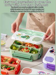 1 Pieza Caja de almuerzo de dibujos animados, apta para microondas, portátil, para ensalada, arroz, adecuada para estudiantes y clase trabajadora, frutas, verduras, sándwiches, perfecta para preparación de comidas, útiles escolares, de vuelta a la escuela