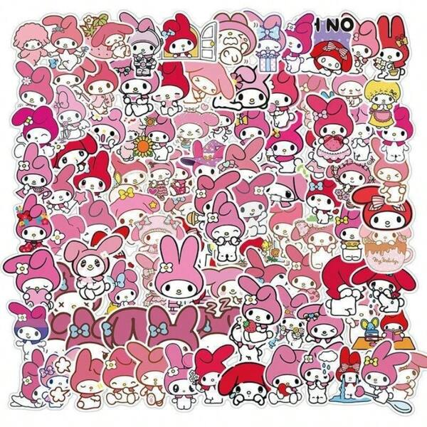 Sanrio Adesivi Sanrio: Kuromi, Cinnamon Dog, Melody, portafoglio a cartoni animati, adesivi carini, calamite per frigorifero (ci sono differenze in alcuni motivi dei prodotti)