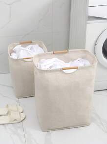 1 pieza, Cesta plegable de lavandería a prueba de humedad e impermeable de gran capacidad para almacenar ropa, juguetes y decoración del hogar, dormitorio