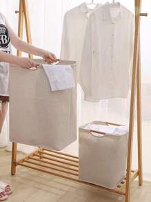 1 pieza, Cesta plegable de lavandería a prueba de humedad e impermeable de gran capacidad para almacenar ropa, juguetes y decoración del hogar, dormitorio
