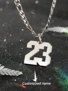 Collar personalizable, colgante de número personalizado en oro, collar de acero inoxidable para hombres y mujeres, collar conmemorativo de fecha especial, collar versátil y encantador de moda, regalo para amigos, pareja, familia, adecuado para cumpleaños, aniversario, vacaciones
