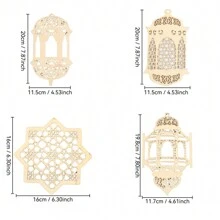 4 peças sortidas decorações de primavera/rama lanterna de madeira oca decoração pendurada decoração para casa, decoração de quarto, decoração de parede