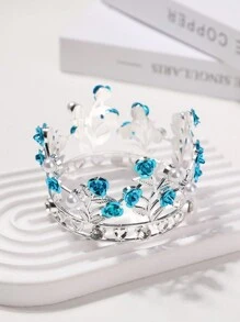 1 pièce Couronne de fleurs et de feuilles pour enfants, Couronne de gâteau d'anniversaire, Mini couronne de Noël rouge