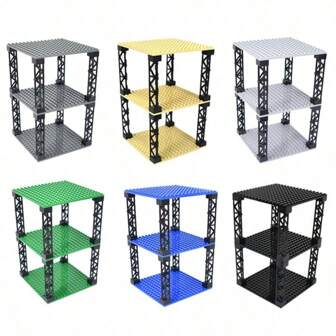 3pcs Plates 16 X 16 Double Sided Baseplate Building Blocks, Base Plate City Parts, Educational Toy Christmas Gifts