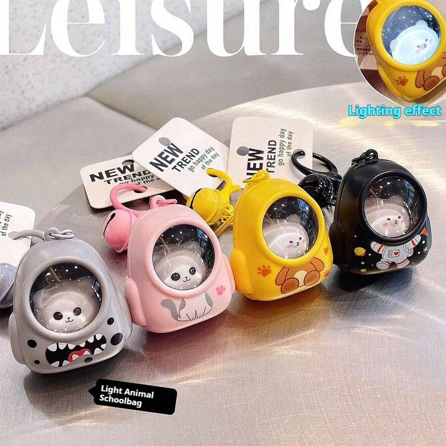 1 pieza Mochila de gato, Mochila de oso, Mochila con luz nocturna, Mochila luminosa, Llavero, Regalo de cumpleaños, Regalo de Pascua, Regalo de Navidad, Regalo perfecto, Juguete