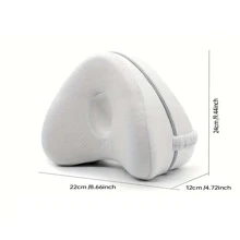 Memory Foam Leg Pillow For Maintaining Posture, Relaxing Back, Hips, Legs, Knees, And Hips, Joint Support Leg And Knee Foam Support Pillow, Sciatica Pressure Relaxing Wedge, Suitable For Side Sleepers, Bedding, Home - White - View 5