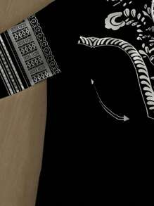 1set Men's Fashionable Casual Digital Print Hoodie Set