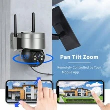 Wireless Solar WiFi IP Camera CamHi Pro 4G Outdoor Security Camera 5MP Video Surveillance Battery Solar Panel CCTV PTZ Camera