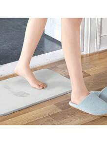 Diatomite Stone Bath Mat Absorbent Drying Bathstone Bathmat Rugs Non-Slip Mat - Silver - View 4