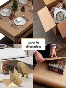 1 Roll Of Solid Color Gift Wrapping Paper, Birthday Figurine Making Paper, Flower Gift Wrapping, - Multicolor - View 5