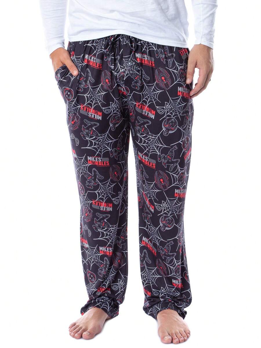 Comics Miles Morales Web Mens' Sleep Lounge Pajama Pants - màu đen - Xem 1