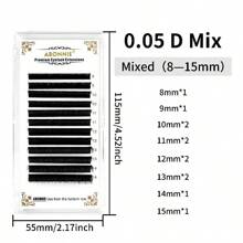 LAKANAKU Abonnie 12排 D 卷混合易扇形睫毛延长自动扇形睫毛延长假睫毛绽放易扇形睫毛簇，睫毛簇，单根睫毛，睫毛，假睫毛 - D - 查看 12