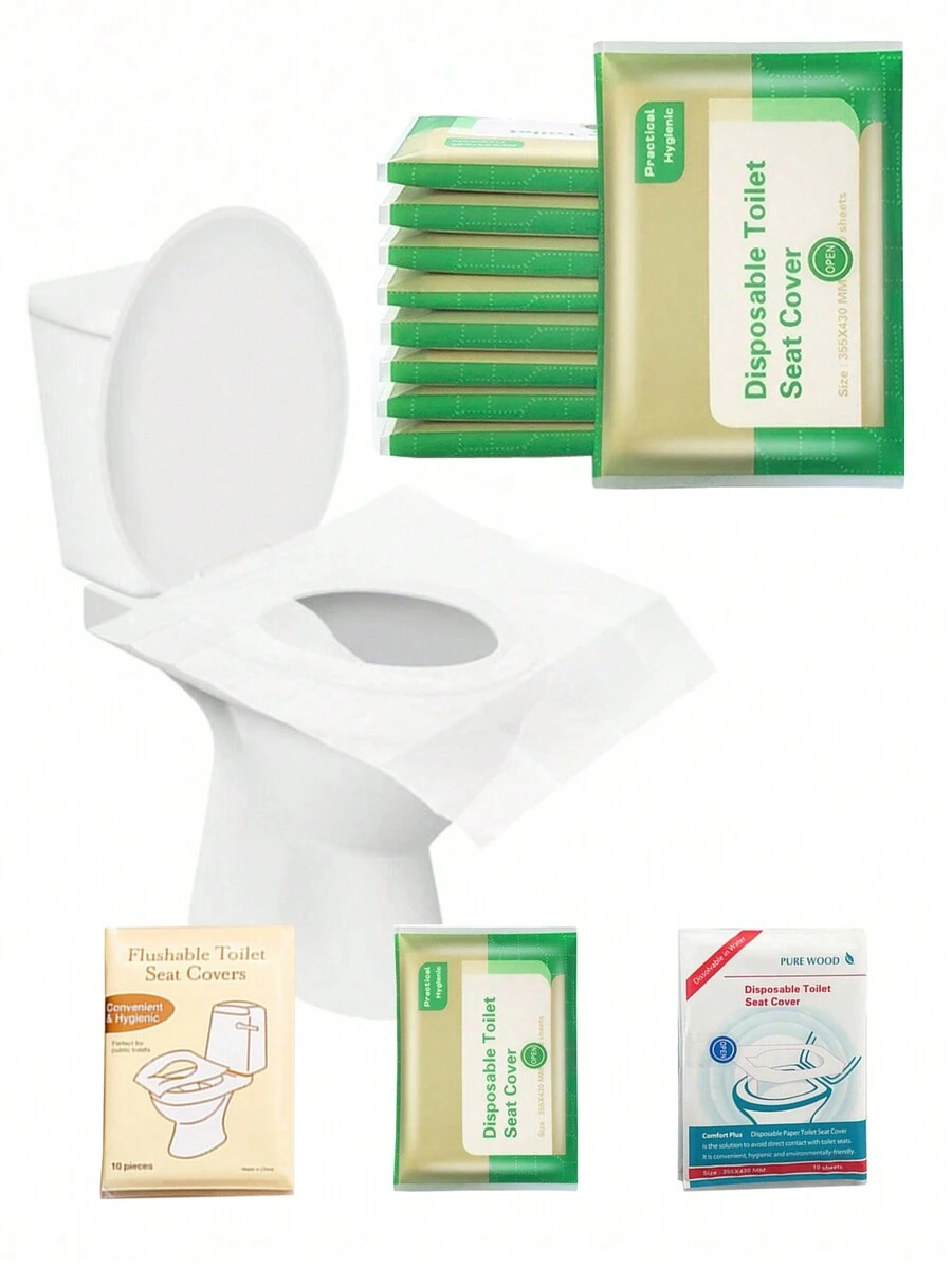 [Quantité]/Pièces Housses de siège de toilette jetables, solubles dans l'eau, convenant pour le voyage et l'utilisation dans les toilettes publiques. Décoration de salle de bain pour l'été