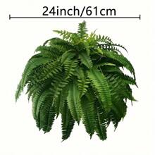 2pcs Elegant Artificial Boston Fern Plant - 21 Leaves Lifelike Large Faux Greenery For Indoor And Outdoor Decor, Complex Home Decoration, Easy Maintenance, Valentine's Day, Gift