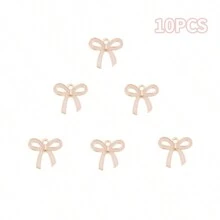 10/40Pcs 4 Style Romantic Enamel Flat Bowknot Charms Pink Bowknot Kawaii Dangle Pendants Bulk For Women Jewelry Making Earrings Necklace Bracelets Valentine's Day DIY CraftsSupplies