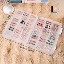 Large, Medium And Small Size Nail Art Transparent Dustproof Storage Box, Wearing Nail Piece Style Sample Display, Portable Travel, Large-Capacity Display, Double-Sided Finishing Book