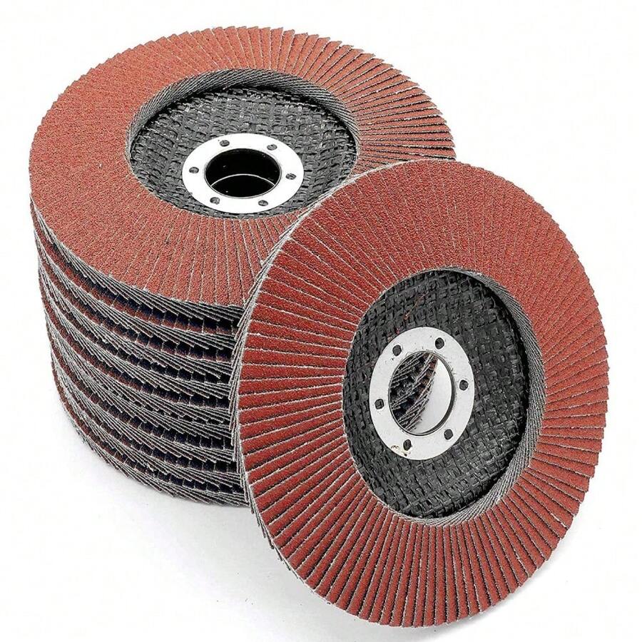 Pack Of 10 Flap Discs - Diameter: 125 Mm X 22.23 Mm - Grit 40 - Brown - Standard - Flap Discs