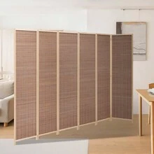 Living And Home Brown Bamboo Woven 4\6-Panel Folding Room Divider - Brown 300cm W X 180cm H - View 10