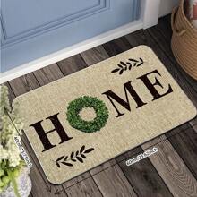 Felpudo decorativo de terciopelo cristalino, felpudo circular de hierba verde para entrada, pasillo y baño, absorbente y antideslizante, decoración suave para el hogar y el baño