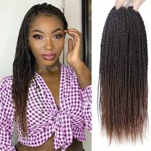 1/8 Packs Senegalese Twist Crochet Hair 14/18 Inch Crochet Hair, Small Twist Crochet Braids Hair Hot Water Setting, Pre-Looped Crochet Braiding Hair