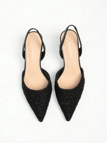 Plus Size Wide Width High Heel Shoes, Fashion Casual Versatile Commuting Mid Heel Women Shoes