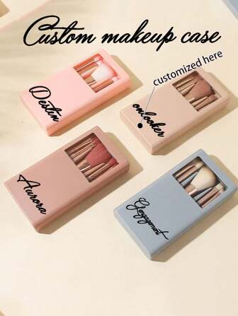 1pc Custom Makeup Case 5 Makeup Brush Sets With Mirror