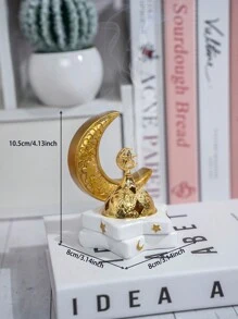 1个复古星月造型香炉，家居装饰，开斋节礼物，装饰品 - 彩色 - 查看 6