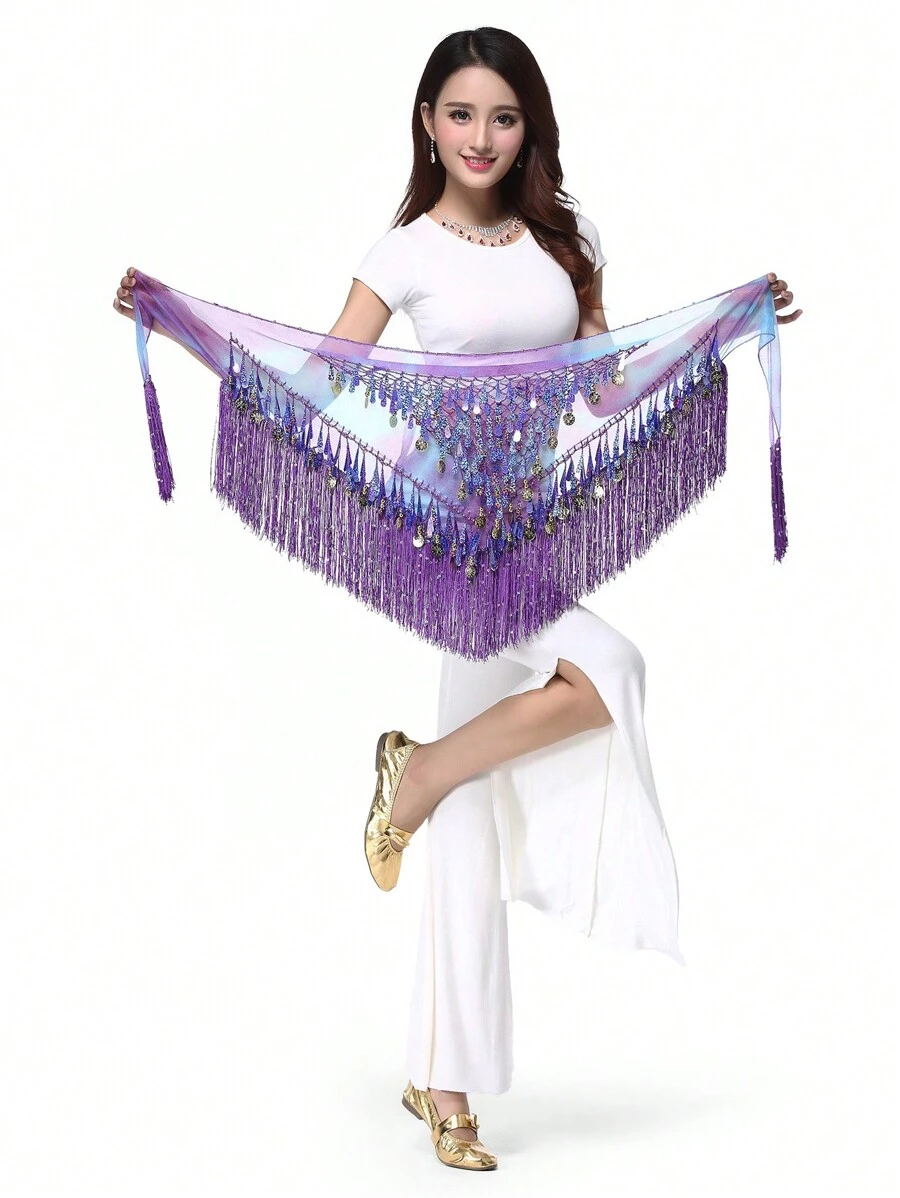 Fashion Sequin Fringe Skirt Dance Belt Skirt Belly Dance
