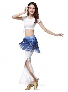 Fashion Sequin Fringe Skirt Dance Belt Skirt Belly Dance