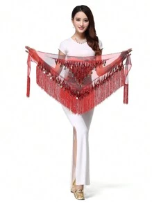 Fashion Sequin Fringe Skirt Dance Belt Skirt Belly Dance