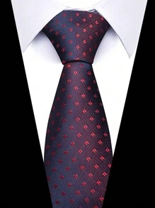 AlanKing 1pc Men's Dark Blue Plaid Striped Paisley Necktie Formal And Party Accessories For Men's Gift Men Necktie