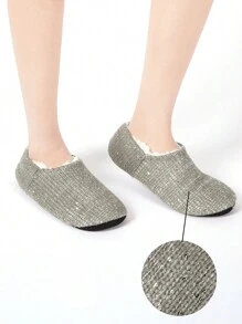 1 Pair Women's Warm, Soft, Comfortable Sparkling Anti-Slip Indoor House Slipper Socks For Winter