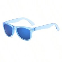 Fashion Children's Fashion Glasses Boys Girls Transparent Color Reflective Frame Rivet Micro-Grain Eyeglasses