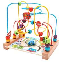 Montessori Interactive Wooden Maze Game Beads - Clear - View 1