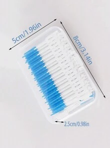 1 包 150 支牙间刷，便携式牙齿清洁牙缝刷，正畸软硅胶牙签牙线棒牙齿清洁工具 - 彩色 - 查看 2