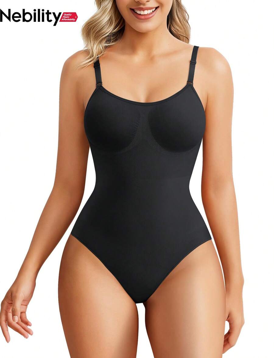 Nebility Shapewear Bodysuit For Women Tummy Control Body Shaper Seamless  Snatched Waist Trainer Body Suit - 黑色 - 查看 1