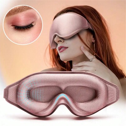 1pc 3d Silk Eye Mask, Suitable For Sleeping, Night Travel, Nap, With Light Blocking, Soft And ComfortableFor Bedroom,Travel,Office,School, Back To School Supplies