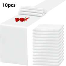 1/2/5/10 Pcs Satin Table Runners, 28x275cm, Elegant Soft Silky Table Decor For Party, Banquet, Wedding, Thanksgiving, Valentine's Day, Christmas, New Year