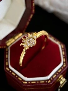 Solo 1 pieza Anillo de sol y luna de plata de ley 925 con purpurina para mujeres, anillo de sol clásico con purpurina de plata, accesorio de dedo vintage para regalo de joyería para mujer y niña
