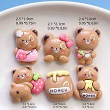 10pcs Mixed Honey Pot Bear Flat Back Stickers, DIY Scrapbooking, Wedding Decorations, Suitable For Making Earrings, Hair Accessories, Jewelry, Resin Crafts (Jewelry Making For Adults Aged 14+) - Multicolor - View 4
